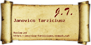 Janovics Tarziciusz névjegykártya